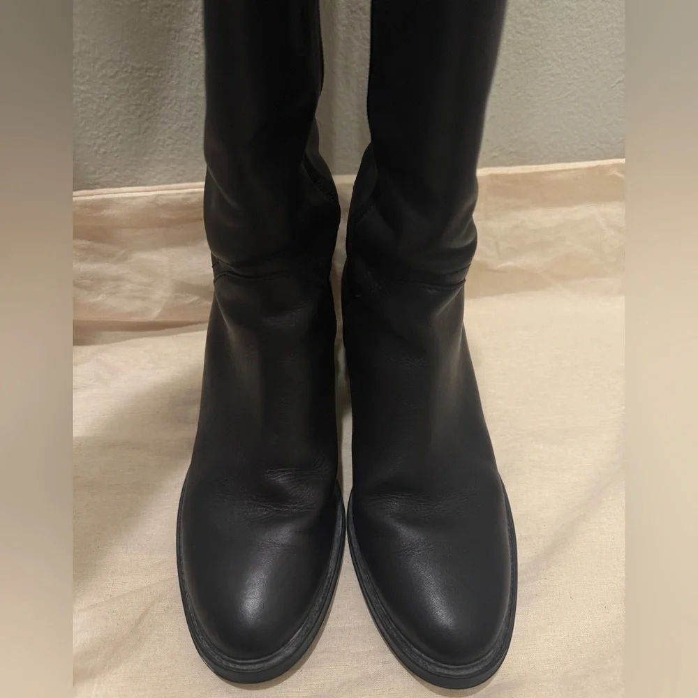 Salvatore Ferragamo Black Leather Riding Boots - Picture 4 of 11